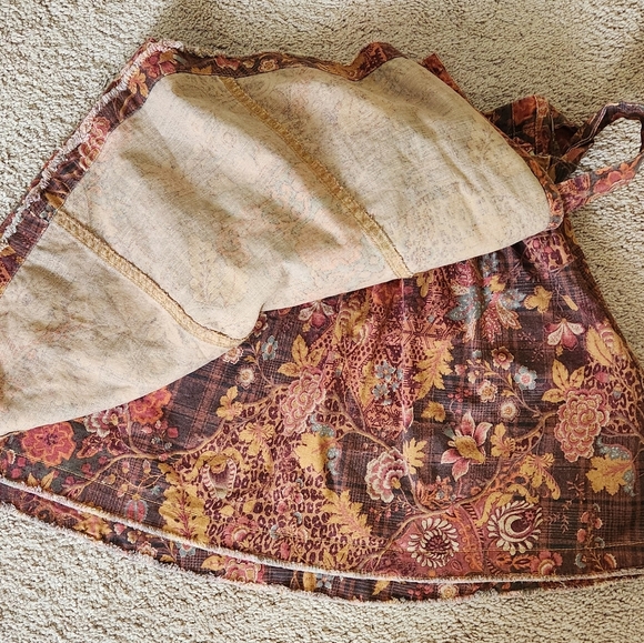 Pilcro Mini Wrap Floral Patchwork Bohemian Shabby Paisley Plaid Skirt 6 - Picture 4 of 7
